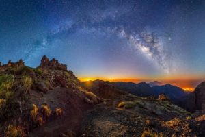 View from the highest mountain, Roque de los Muchachos, stars, astronomy, La Palma