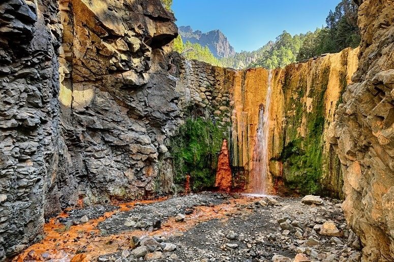 National park Caldera de Taburiente - Waterfall Cascada de Colores, La Palma
