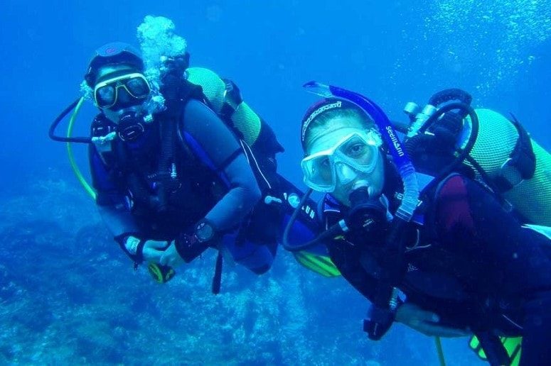 Taucher unter Wasser, La Palma